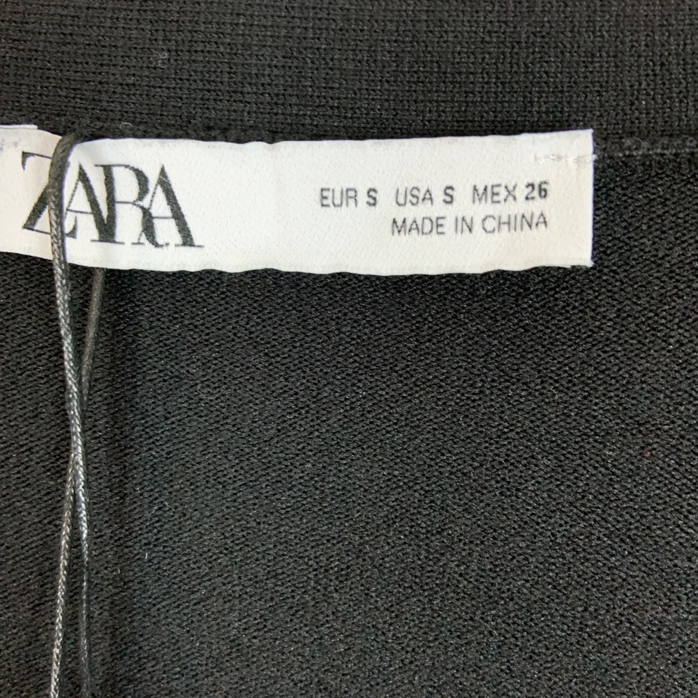 NWT Zara Black V Neck Cardigan Sweater Size Small - Picture 4 of 9